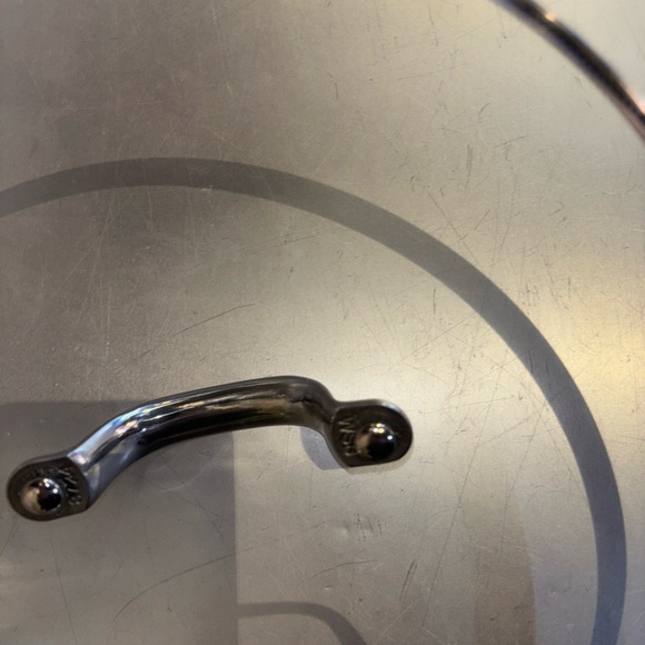 WILLIAM SONOMA GLASS LID IRON CLAD HANDLE OUTER RIM 11” ROUND INNER RIM 10” - Picture 3 of 11